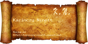 Kazinczy Ninett névjegykártya